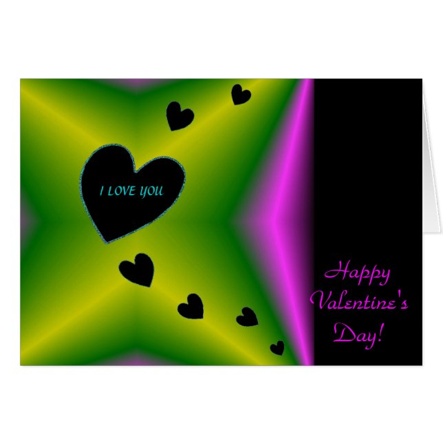 El día de San Valentín - Corazón negro en arcoiris (Anverso (Horizontal))