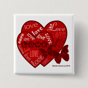 El día de San Valentín Corazón y botón de amor/Pin