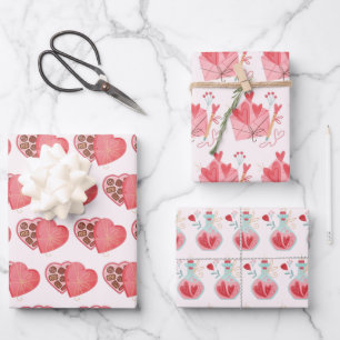 El Día de San Valentín de amor envuelto de papel d