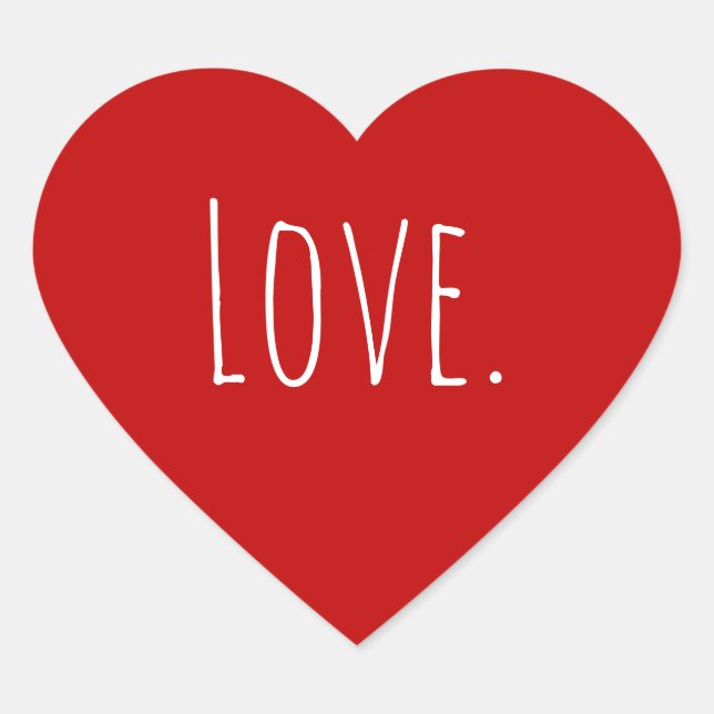 El día de San Valentín de amor Pegatina del corazó (Anverso)