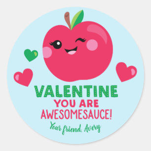 El día de San Valentín de Applesauce Pegatinas p