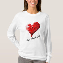 El día de San Valentín de camisetas de manga larga