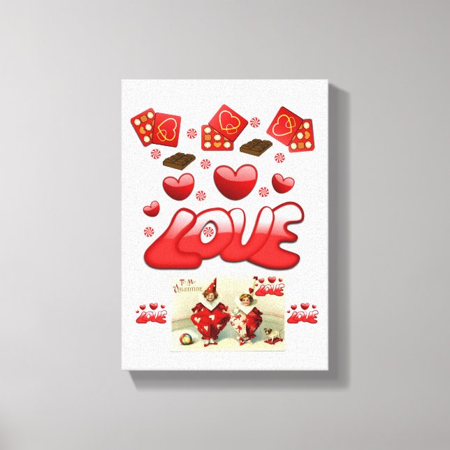 El día de San Valentín de impresión de lienzo esti (Anverso)