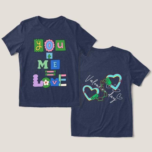 El día de San Valentín de la marina de camisetas p (Diseño Anverso y Reverso)