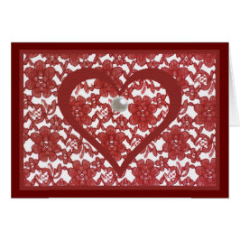 El día de San Valentín de patrón de encaje rojo