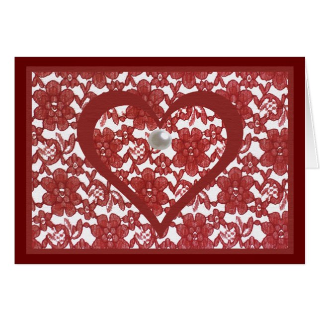 El día de San Valentín de patrón de encaje rojo (Anverso (Horizontal))