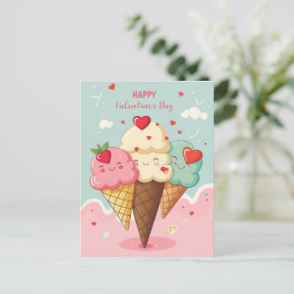 El día de San Valentín de postales de helado