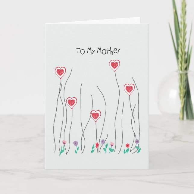 El día de San Valentín de tarjeta para madre (Anverso)