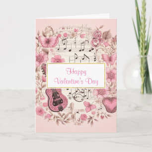 El día de San Valentín de Vintage de notas de músi