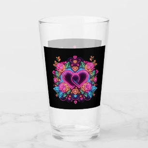 El día de San Valentín del corazón del neón colori