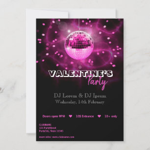 El día de San Valentín Disco Ball - Invitación de 