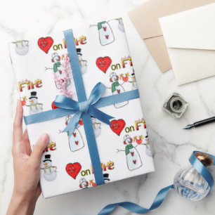 El día de San Valentín envolviendo papel en el fue