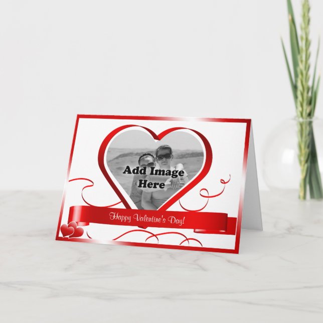 ¡El día de San Valentín feliz! Plantilla con foto (Anverso)