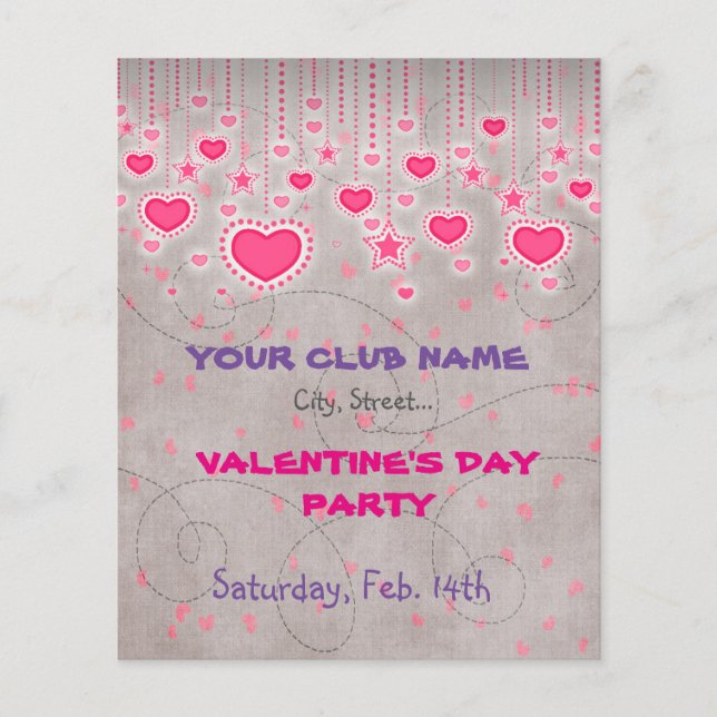 El día de San Valentín Fiesta Flyer (Frente)