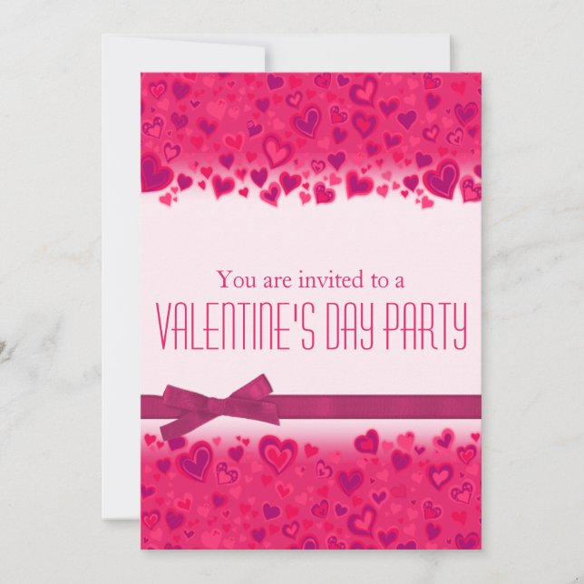 El día de San Valentín fiesta invitación de corazo (Anverso)