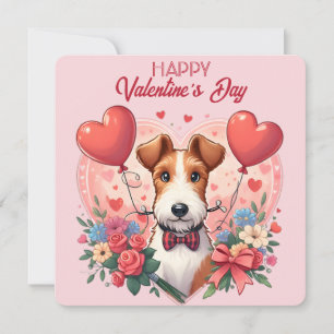 El día de San Valentín - Fox Terrier 3 - Tarjeta