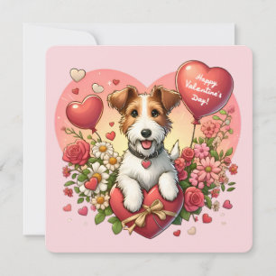 El día de San Valentín - Fox Terrier - Tarjeta