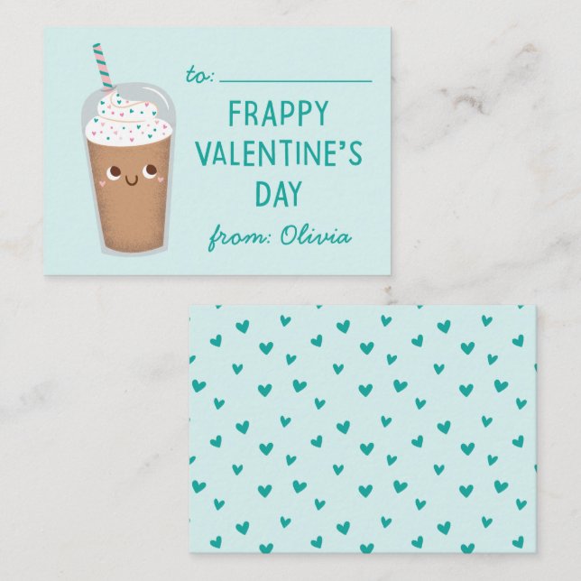 El día de San Valentín Frappy - Tarjeta de nota de (Anverso / Reverso)