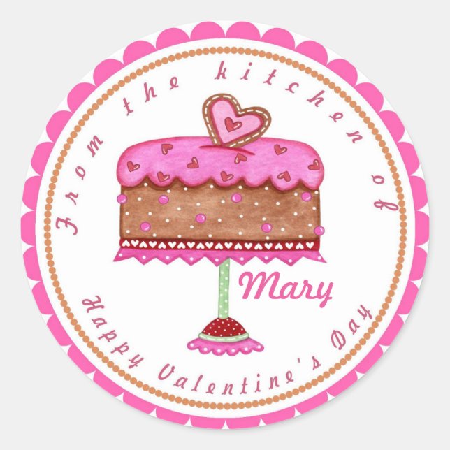 El día de San Valentín Goodie Bag Baking Pegatinas (Anverso)