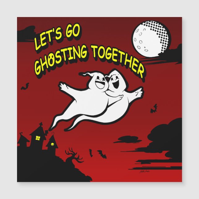 El día de San Valentín Halloween Ghosting Tarjeta  (Anverso)