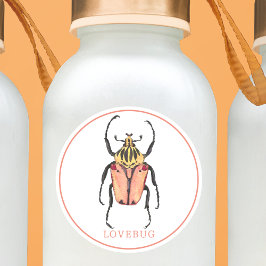El día de San Valentín Love Bug Pegatina