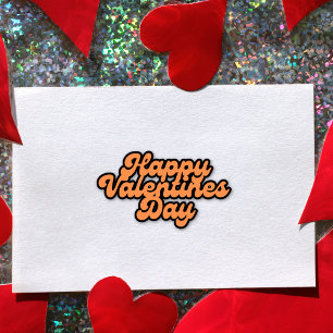 El día de San Valentín naranja Hoja Pegatina MEDIU