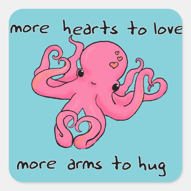 El día de San Valentín Octopus pegatina Valentines (Anverso)