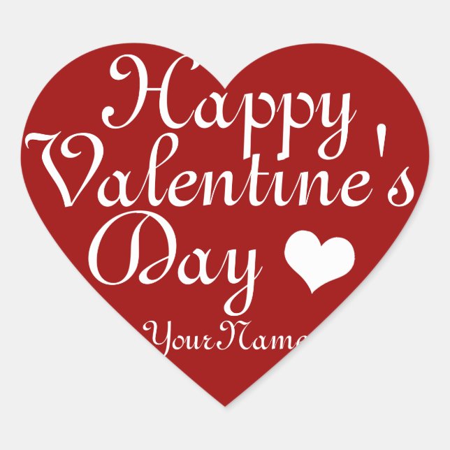 El día de San Valentín Pegatina de Personalizable  (Anverso)