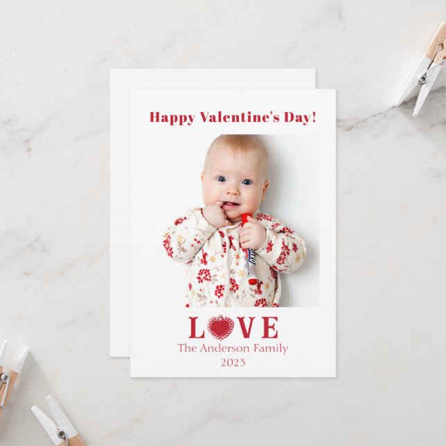 El día de San Valentín Photo Heart Love (Anverso/Reverso In Situ)