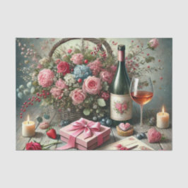 El día de San Valentín romántico Rosa papel higién