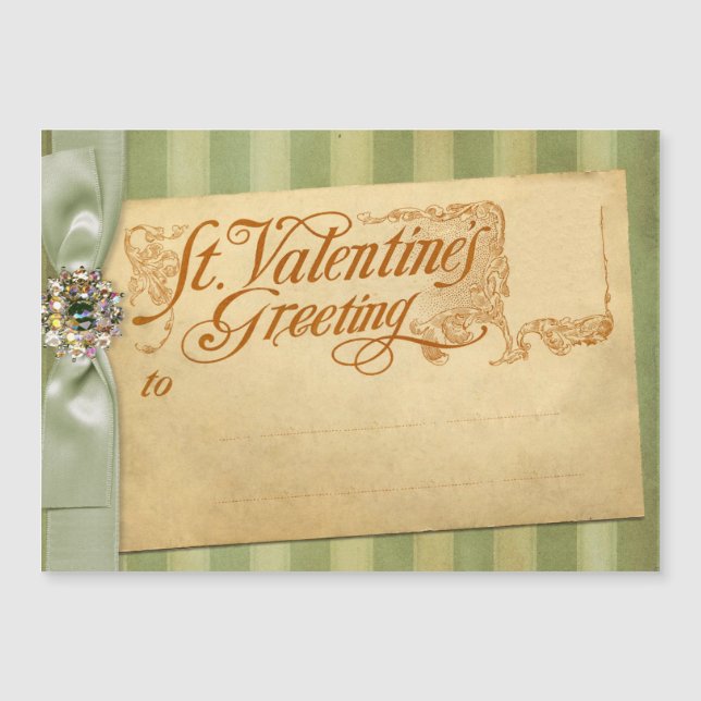 El día de San Valentín Saludo Antiguo Vintage (Anverso)