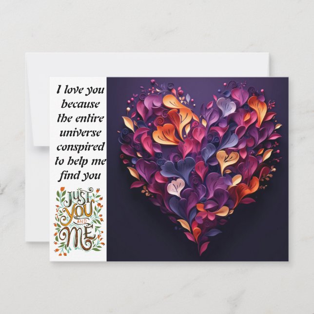 El día de San Valentín sólo tú y yo postales de va (Anverso)