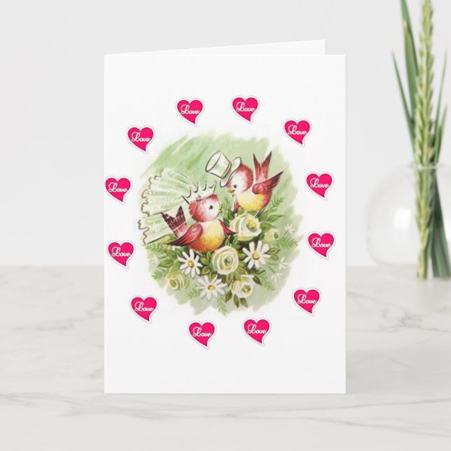 El día de San Valentín Tarjeta de saludo Bird Vint (Anverso)