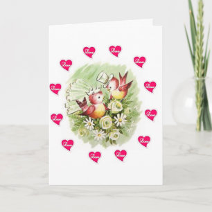 El día de San Valentín Tarjeta de saludo Bird Vint