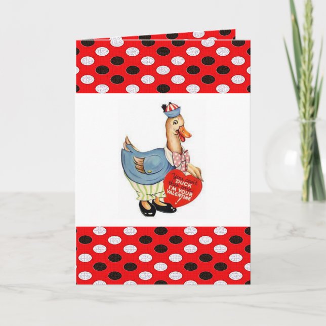 El día de San Valentín Tarjeta de saludo Duck Vint (Anverso)