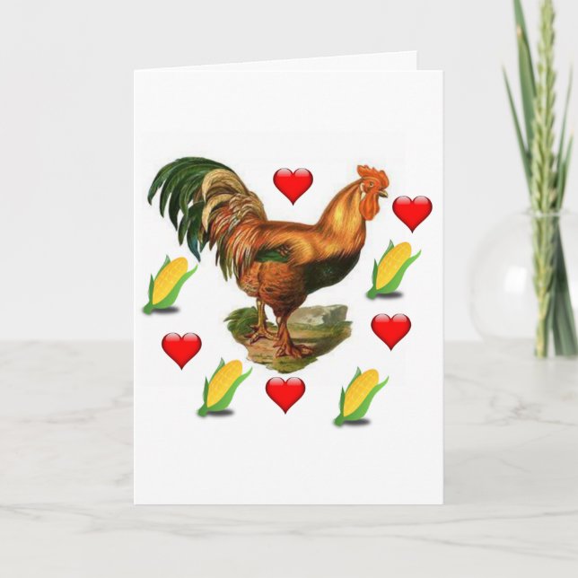 El día de San Valentín Tarjeta de saludo Rooster V (Anverso)