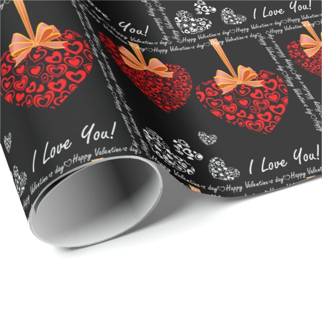 El día de San Valentín Te Amo Envolver Papel (Esquina del rollo)