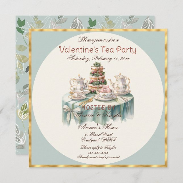 El día de San Valentín Tea Fiesta (Anverso / Reverso)