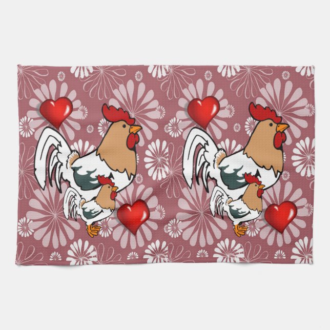 El día de San Valentín Toalla de mano de cocina, P (Horizontal)