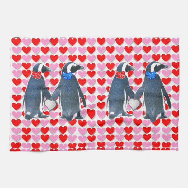 El día de San Valentín Toalla de mano de cocina, P (Horizontal)