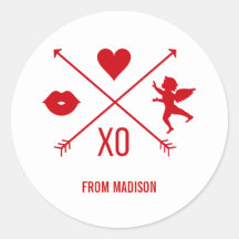 El día de San Valentín Valentine Symbols Pegatina