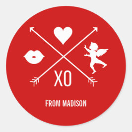 El día de San Valentín Valentine Symbols Pegatina