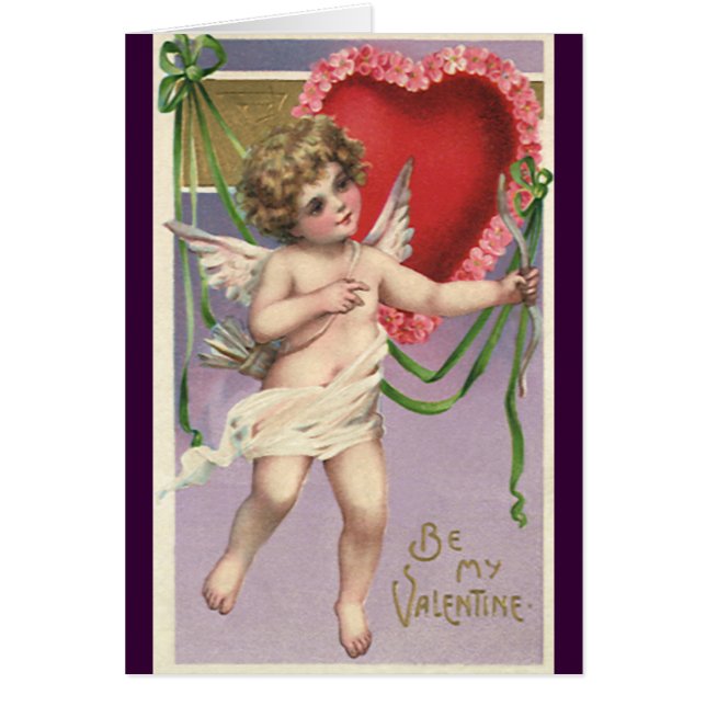 El día de San Valentín victoriano de época cupido  (Frente)