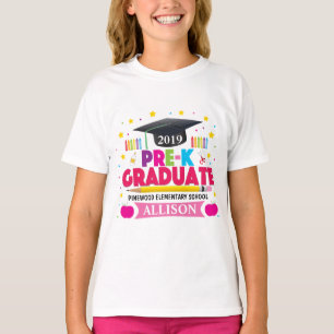 El día pasado del chica de camiseta de Pre-K