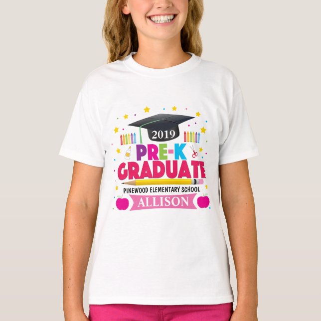 El día pasado del chica de camiseta de Pre-K (Anverso)