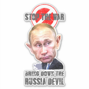El diablo de Rusia   Pegatina de 8" x 8"