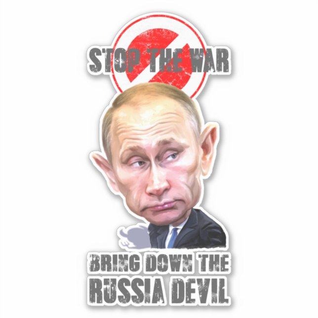 El diablo de Rusia | Pegatina de 8" x 8" (Anverso)