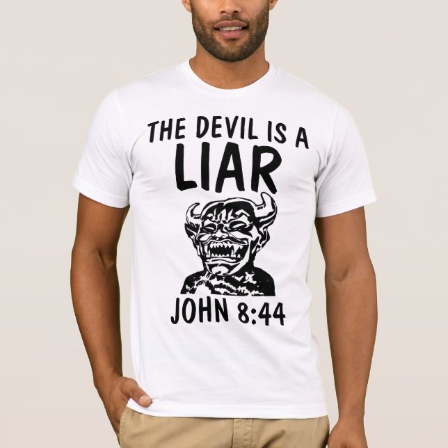 EL DIABLO (Satanás) ES UNA Camiseta LIAR Y Cristia (Anverso)