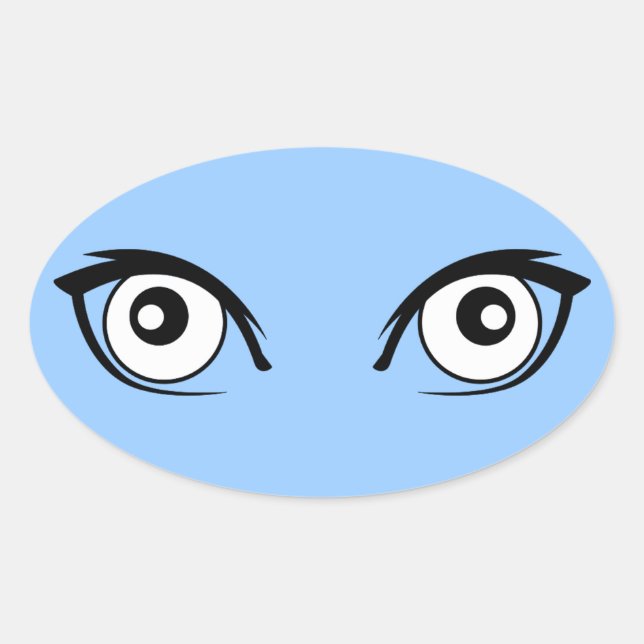 El dibujo animado bonito observa al pegatina (Anverso)