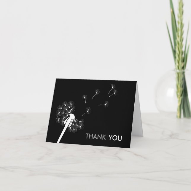 El diente de león blanco le agradece las tarjetas (Anverso)